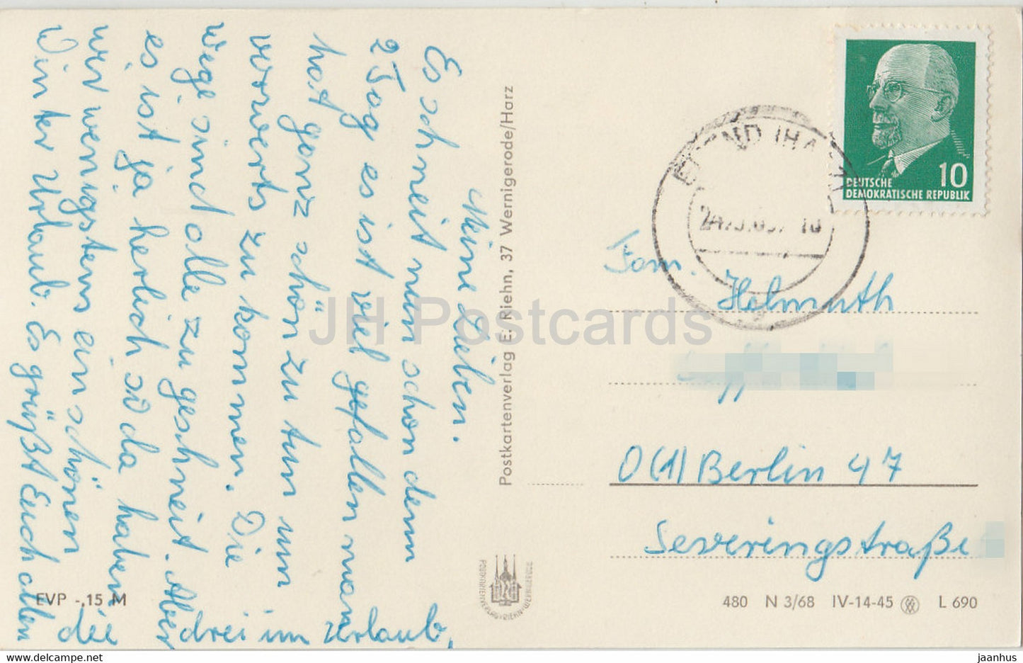 Elend - Harz  FDGB Heim Volkerfreundschaft - Germany DDR - used