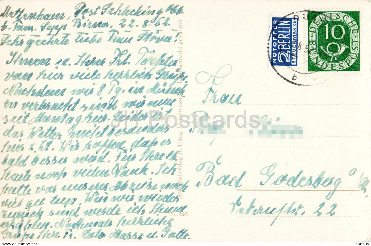 Mettenham Ettenhausen Schleching Kaisergebirge - old postcard - 1952 - Germany - used