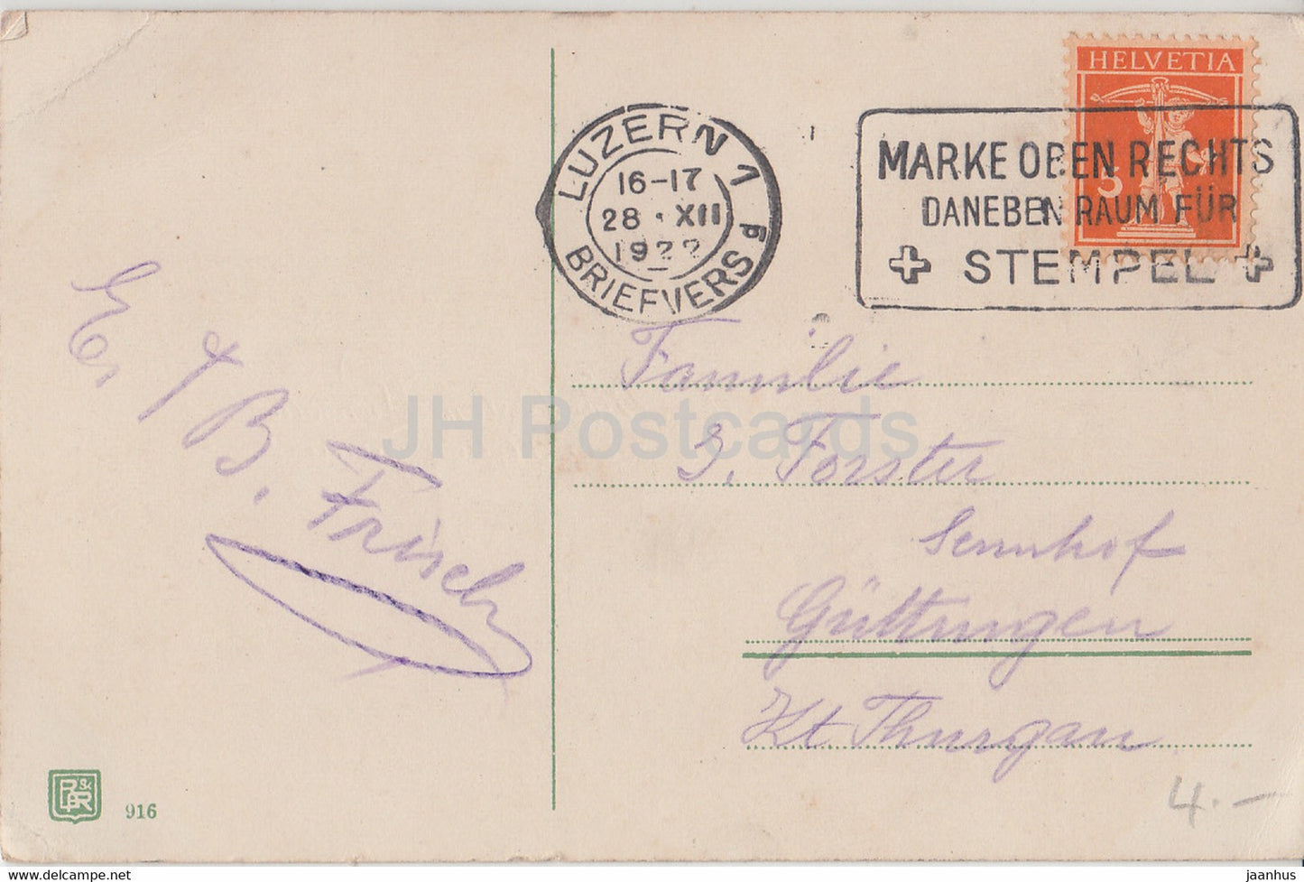 Neujahrsgrußkarte - Die besten Wünsche zum neuen Jahre - Blumen - BR 916 - alte Postkarte - 1922 - Deutschland - gebraucht