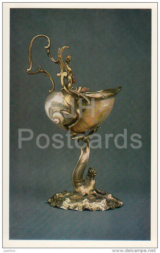 Nautilus Cup with silver-gilt mount - shell - Western European Silver from Hermitage - 1982 - Russia USSR - unused - JH Postcards