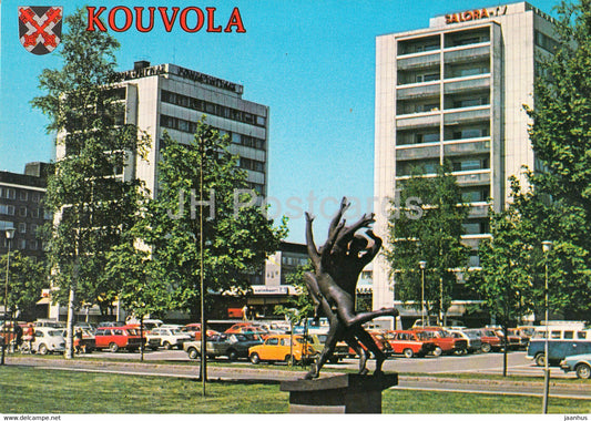 Kouvola - cars - sculpture by Pauli Koskinen - Finland - unused - JH Postcards