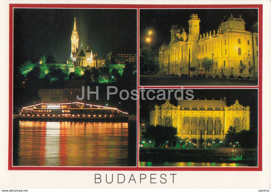 Budapest by Night - architecture - 1992 - Hungary - used - JH Postcards