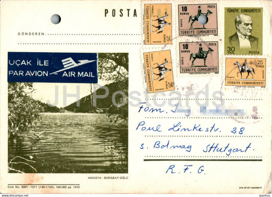 Amasya - Borabay Golu - 3001 - 1973 - Turkey - used - JH Postcards