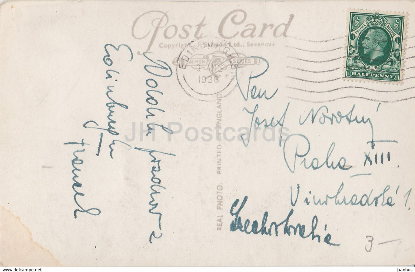 Edinburgh – St Giles Cathedral – 2096 – alte Postkarte – 1936 – Schottland – Vereinigtes Königreich – gebraucht