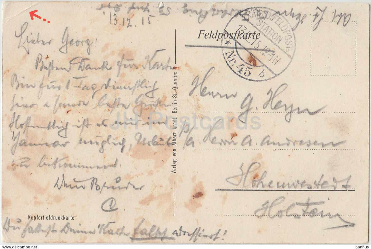 Gruss aus St Quentin - Kathedrale - Kathedrale - Feldpost - alte Postkarte - 1915 - Frankreich - gebraucht