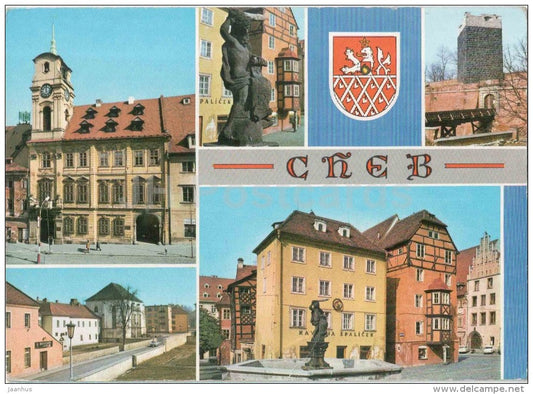 Cheb - town views - architecture - monument - Czechoslovakia - Czech - unused - JH Postcards