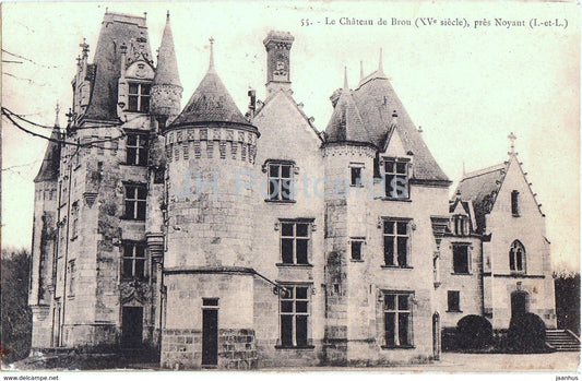 Le Chateau de Brou - pres Noyant - castle - 55 - old postcard - 1923 - France - used - JH Postcards