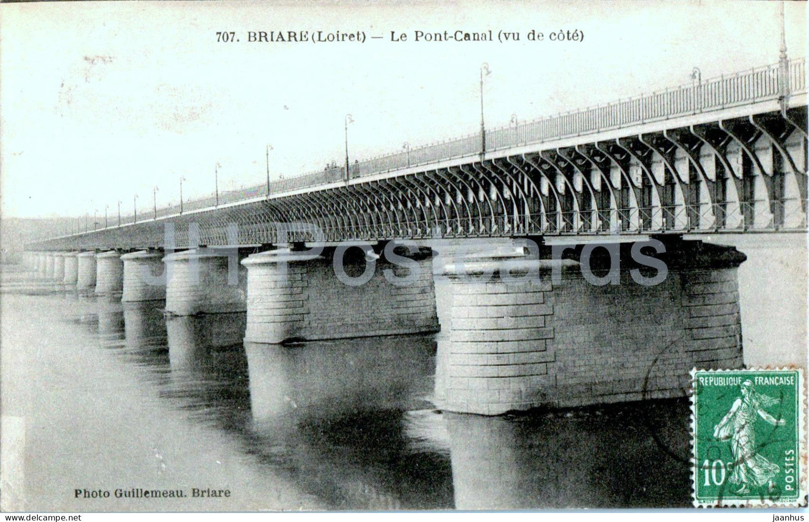 Briare - Le Pont Canal - vu de Cote - bridge - 707 - old postcard - France - used - JH Postcards