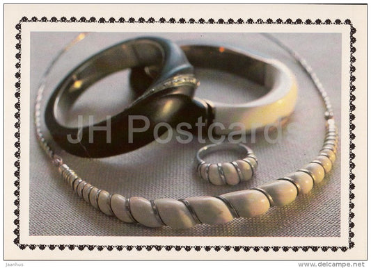 ring - bracelet - Modern art of Russian Jewelers - 1985 - Russia USSR - unused - JH Postcards