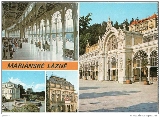 Marianske Lazne - Marienbad - spa - colonnade - architecture - theatre - Czechoslovakia - Czech - used 1987 - JH Postcards