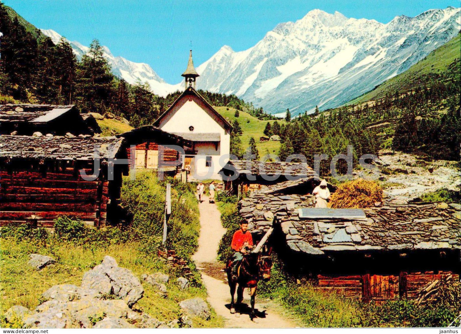 Kuhmad im Lotschental 1633 m - Lotschenlucke - Sattelhorn - Schinhorn - 45964 - Switzerland - unused - JH Postcards
