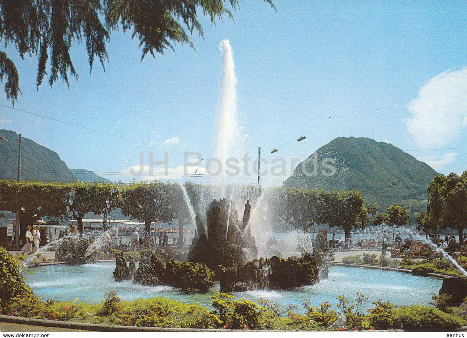 Lugano - Fontana Piazza Manzoni - fountain - 10487 - 1984 - Switzerland - used - JH Postcards