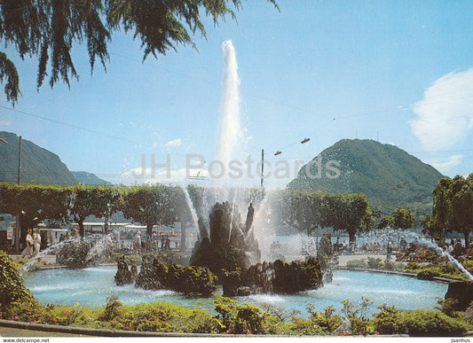 Lugano - Fontana Piazza Manzoni - fountain - 10487 - 1984 - Switzerland - used - JH Postcards