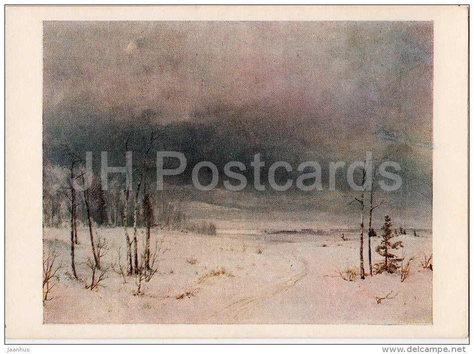 painting by A. Savrasov - Winter - Russian art - 1953 - Russia USSR - unused - JH Postcards