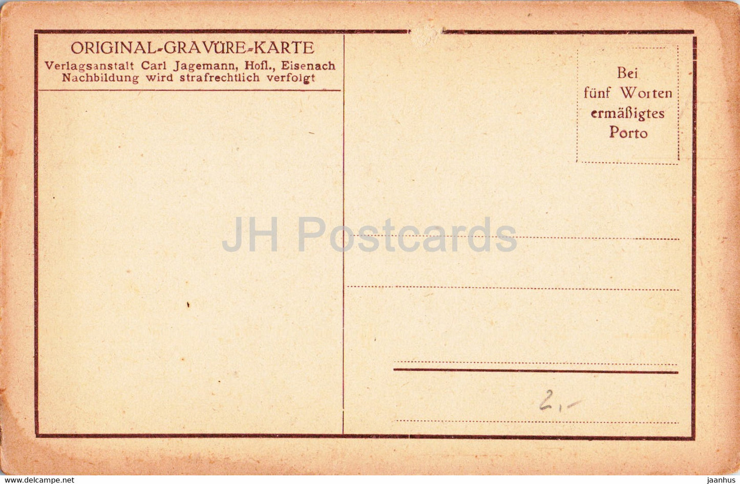 Eisenach - Blick von der Eisenacherburg - alte Postkarte - Deutschland - unbenutzt