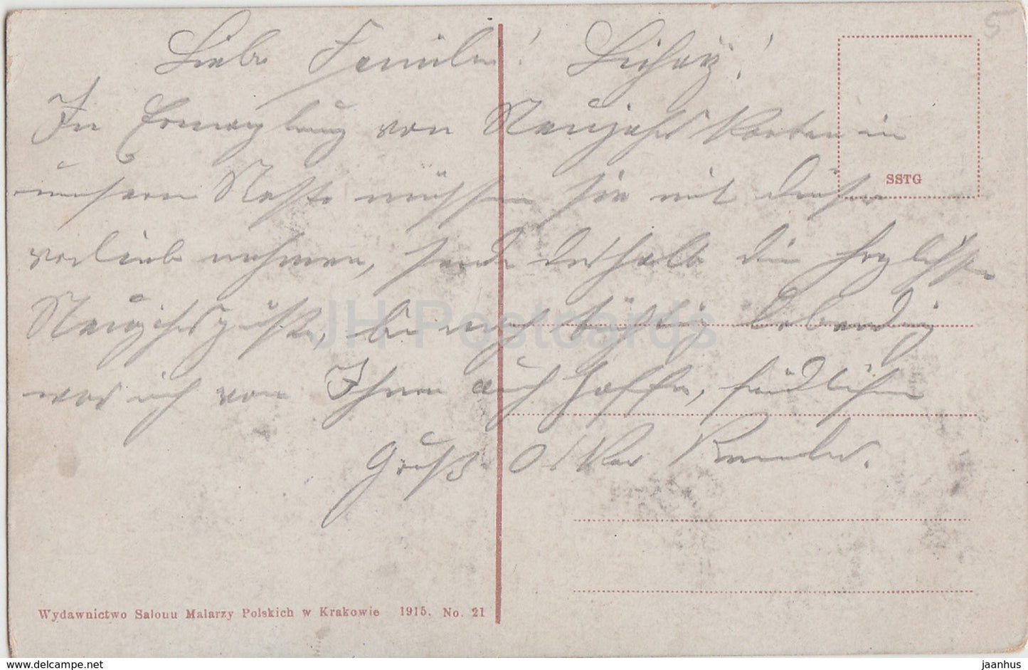 Krakau - Widok na Skalke - alte Postkarte - 1915 - Polen - gebraucht