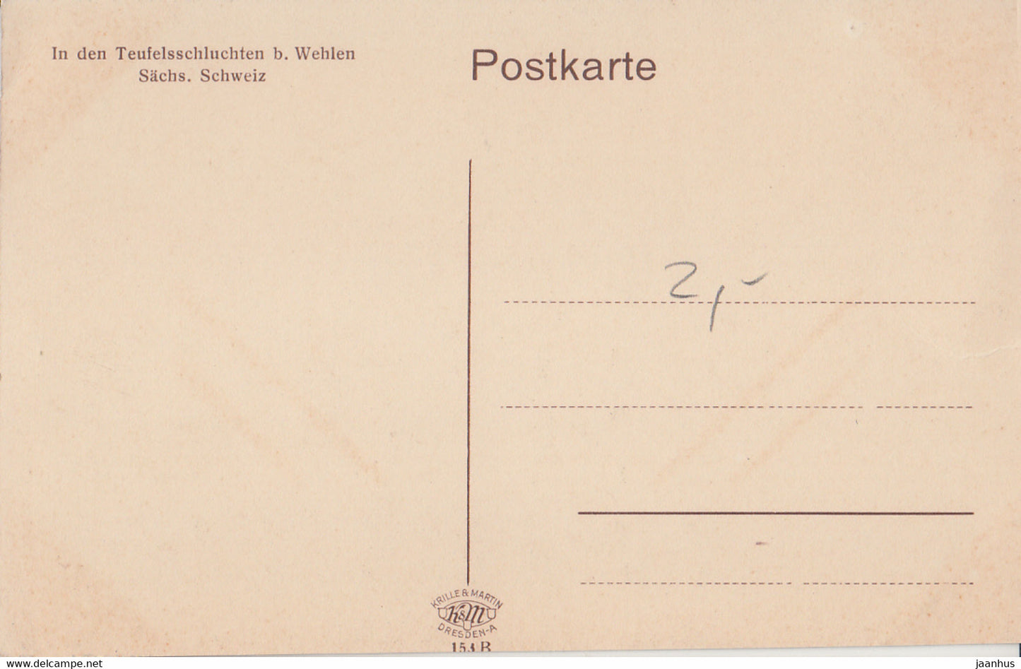 In den Teufelsschluchten b Wehlen - Sachs. Schweiz - old postcard - Germany - unused