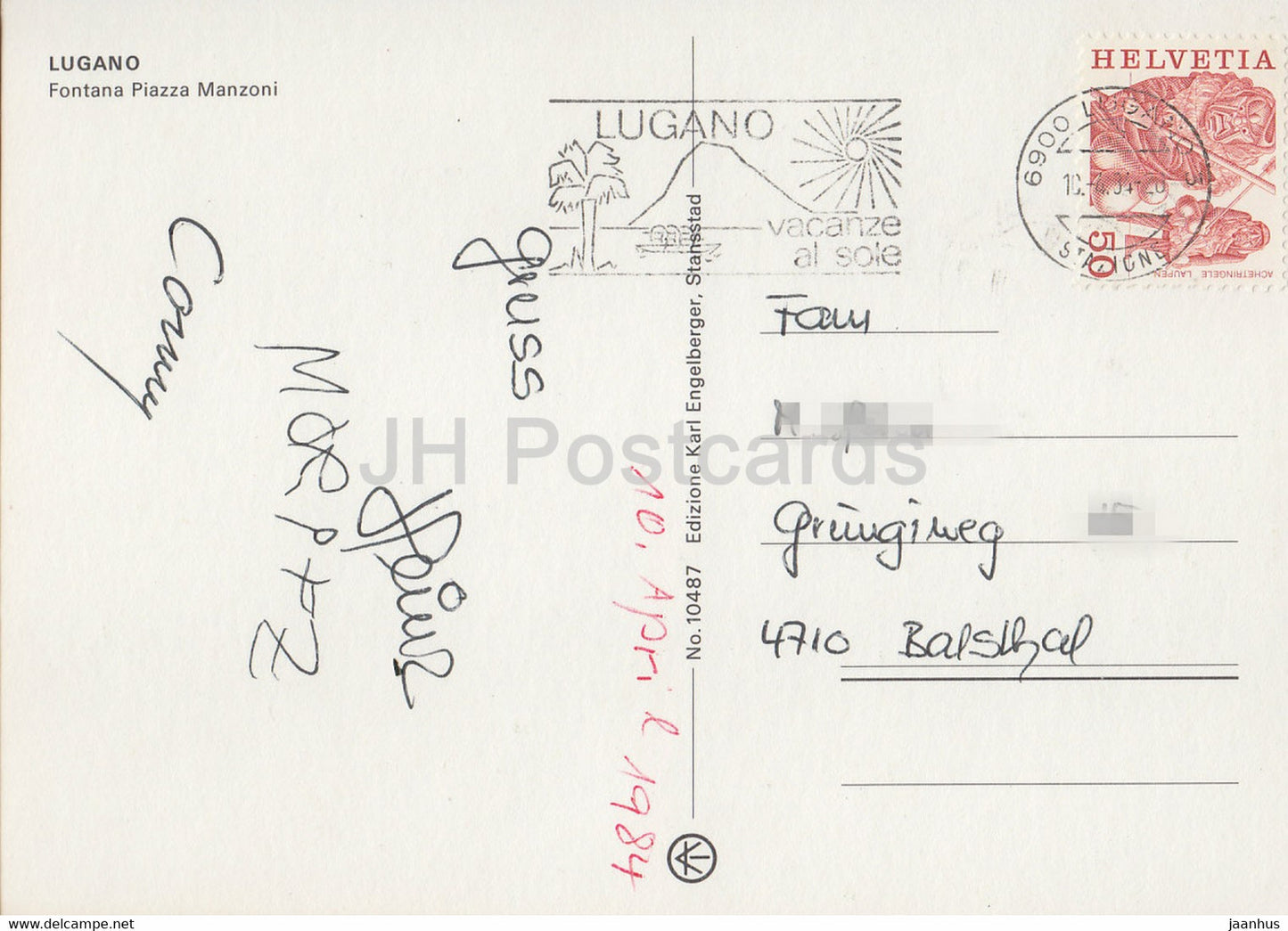 Lugano - Fontana Piazza Manzoni - fountain - 10487 - 1984 - Switzerland - used