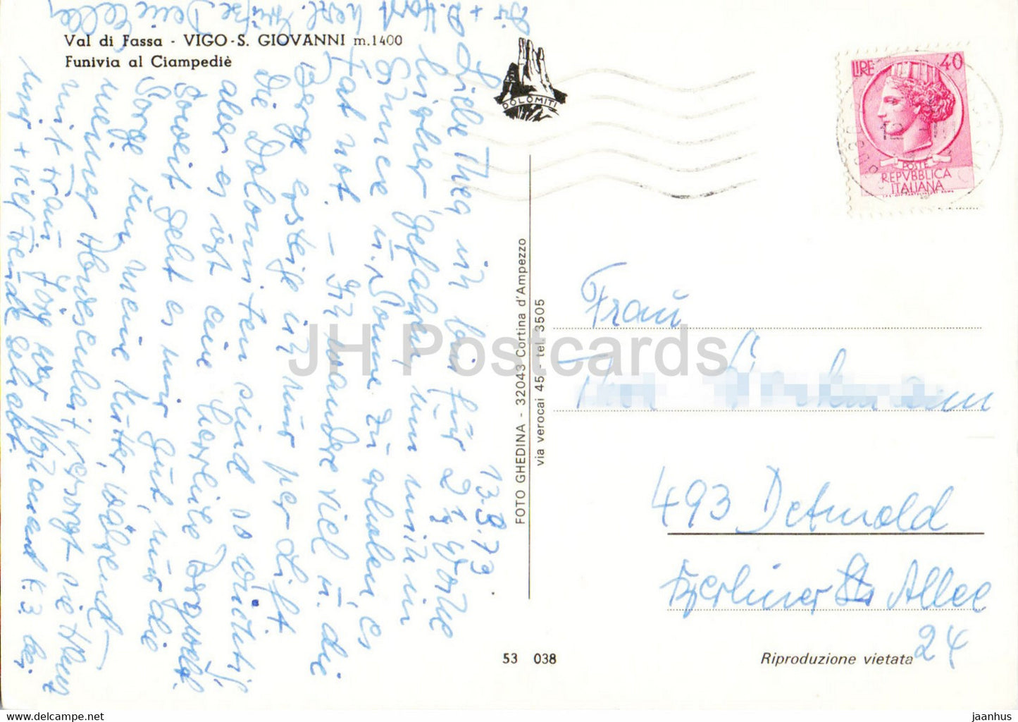 Val di Fassa - Vigo S Giovanni - Funivia al Ciampedie - cable car - 1973 - Italy - used