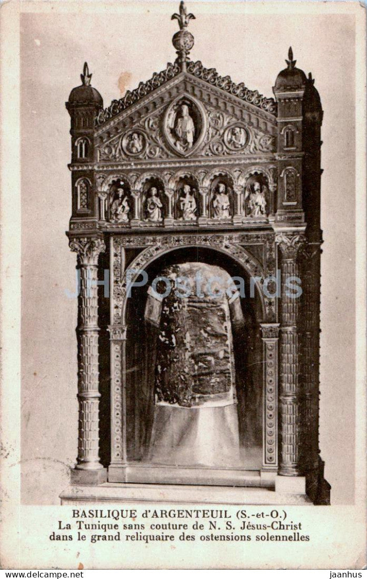 Basilique d'Argenteuil - La Tunique sans couture de N S Jesus Christ - old postcard - 1934 - France - used - JH Postcards