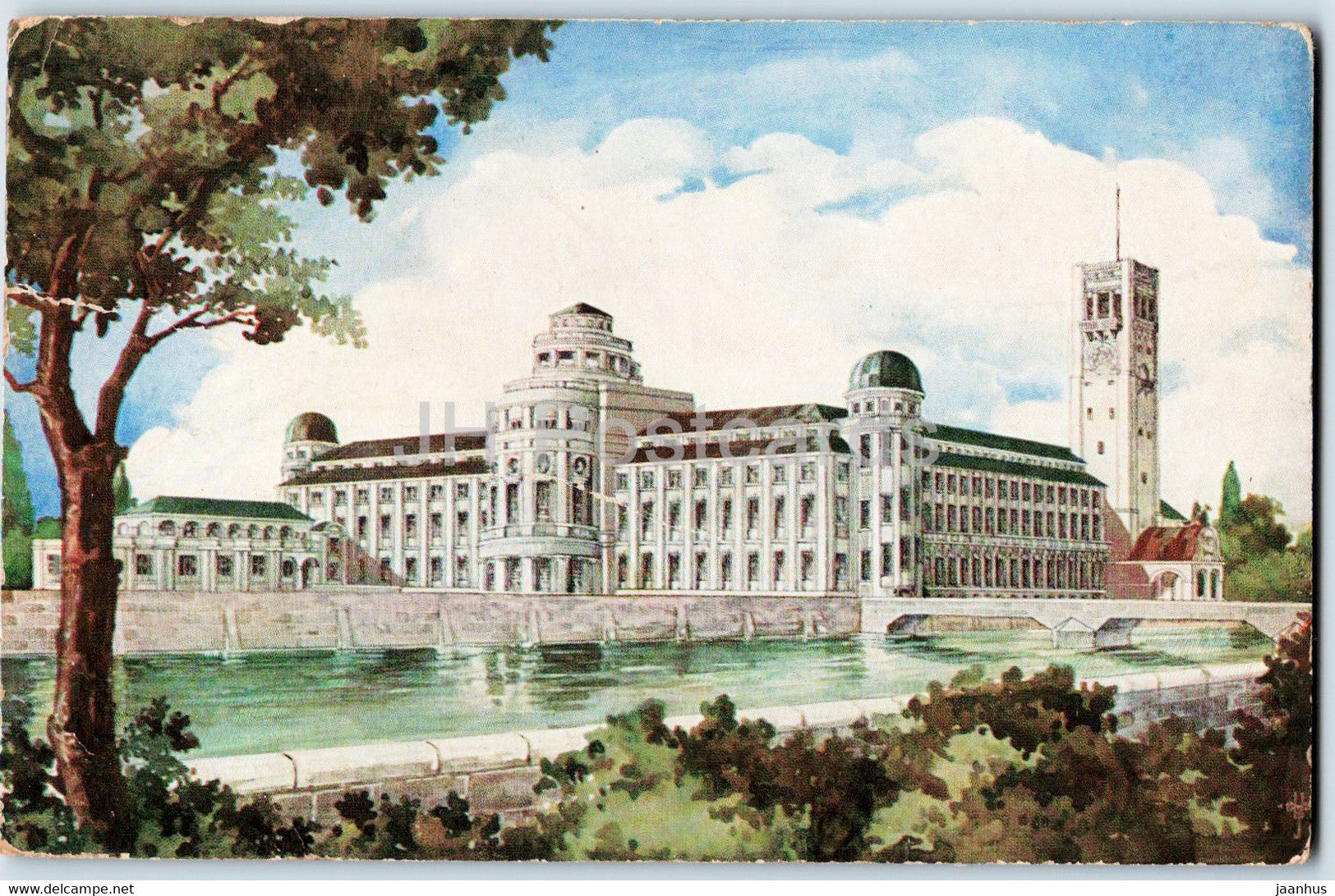 Munchen - Munich - Deutsche Museum - Ansicht von Norden - old postcard - 1927 - Germany - used - JH Postcards