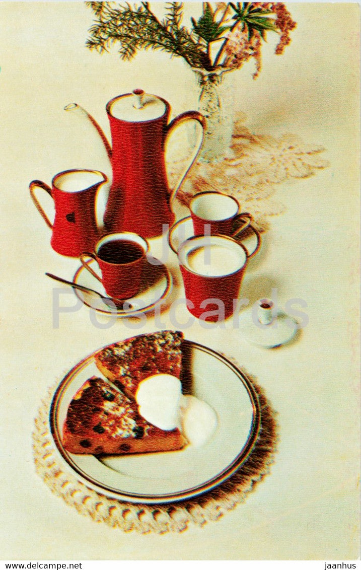 Raisin Cake - recipes - dishes - cooking - 1982 - Russia USSR - unused - JH Postcards