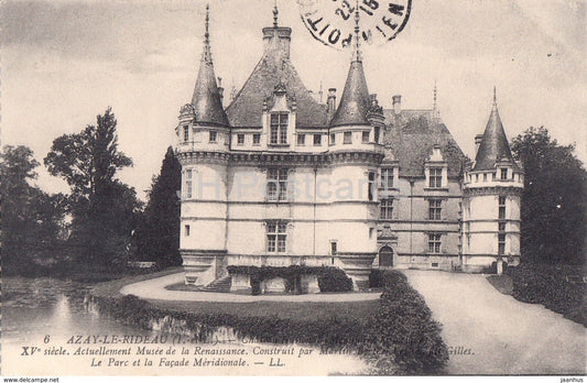 Azay Le Rideau - Chateau National - Facade Sud Est - Franchise Postale - Regiment - 6 - old postcard - France - used - JH Postcards