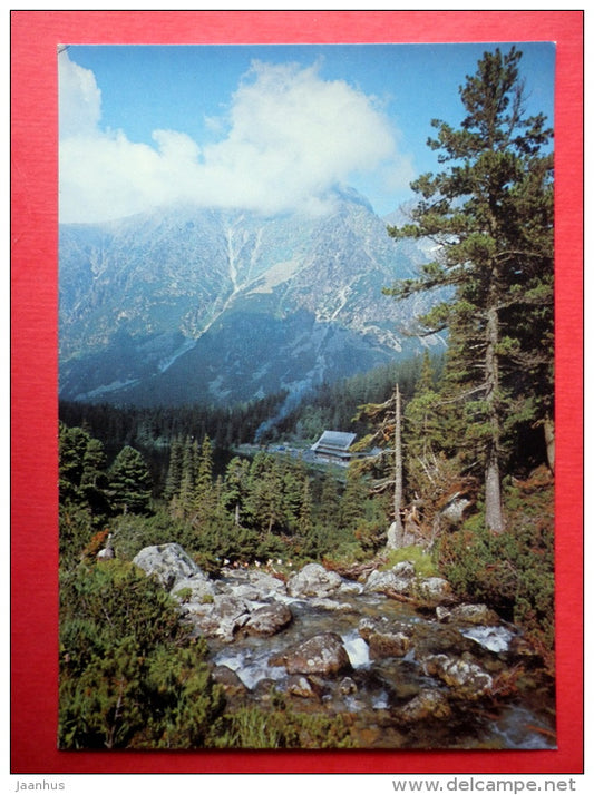 Popradske Pleso , mountain hotel - The High Tatras - Slovakia - Czechoslovakia - unused - JH Postcards