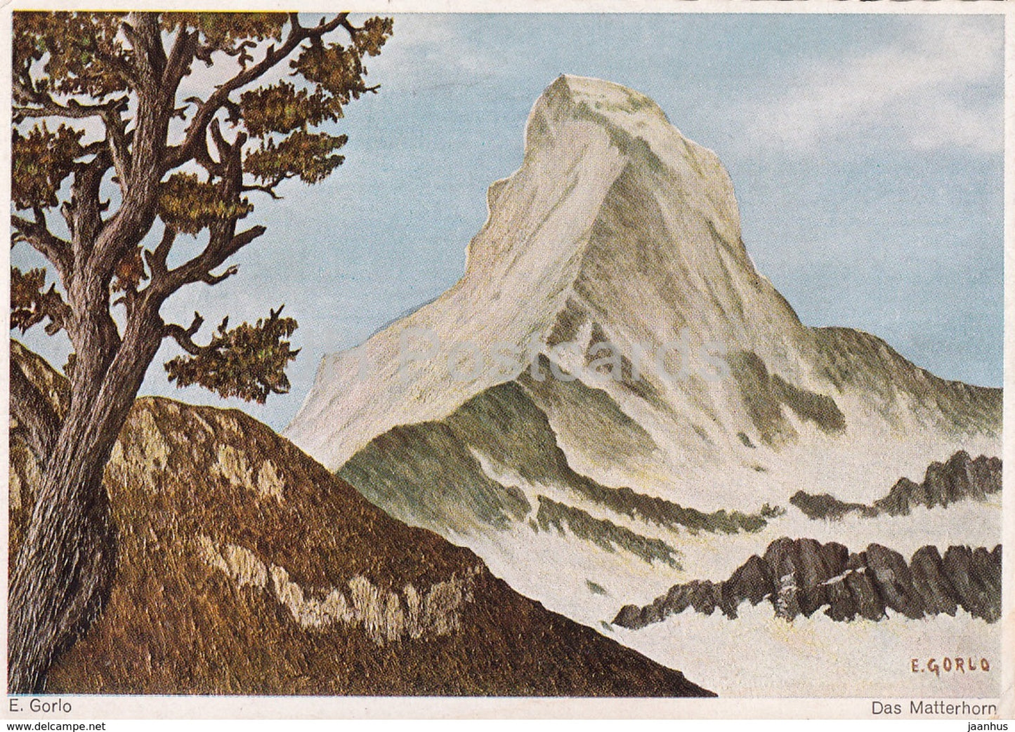 Das Matterhorn - E. Gorlo - illustration - Hansa Bildkarte - 8914 - Switzerland - unused - JH Postcards