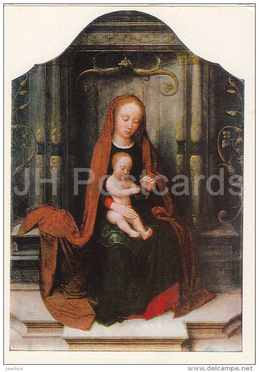 painting by Adriaen Isenbrandt - Madonna with Child - Flemish art - Russia USSR - 1985 - unused - JH Postcards