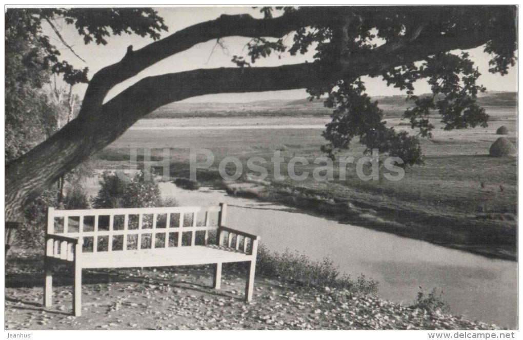 Onegin bench - Pushkin - Trigorskoye - 1967 - Russia USSR - unused - JH Postcards