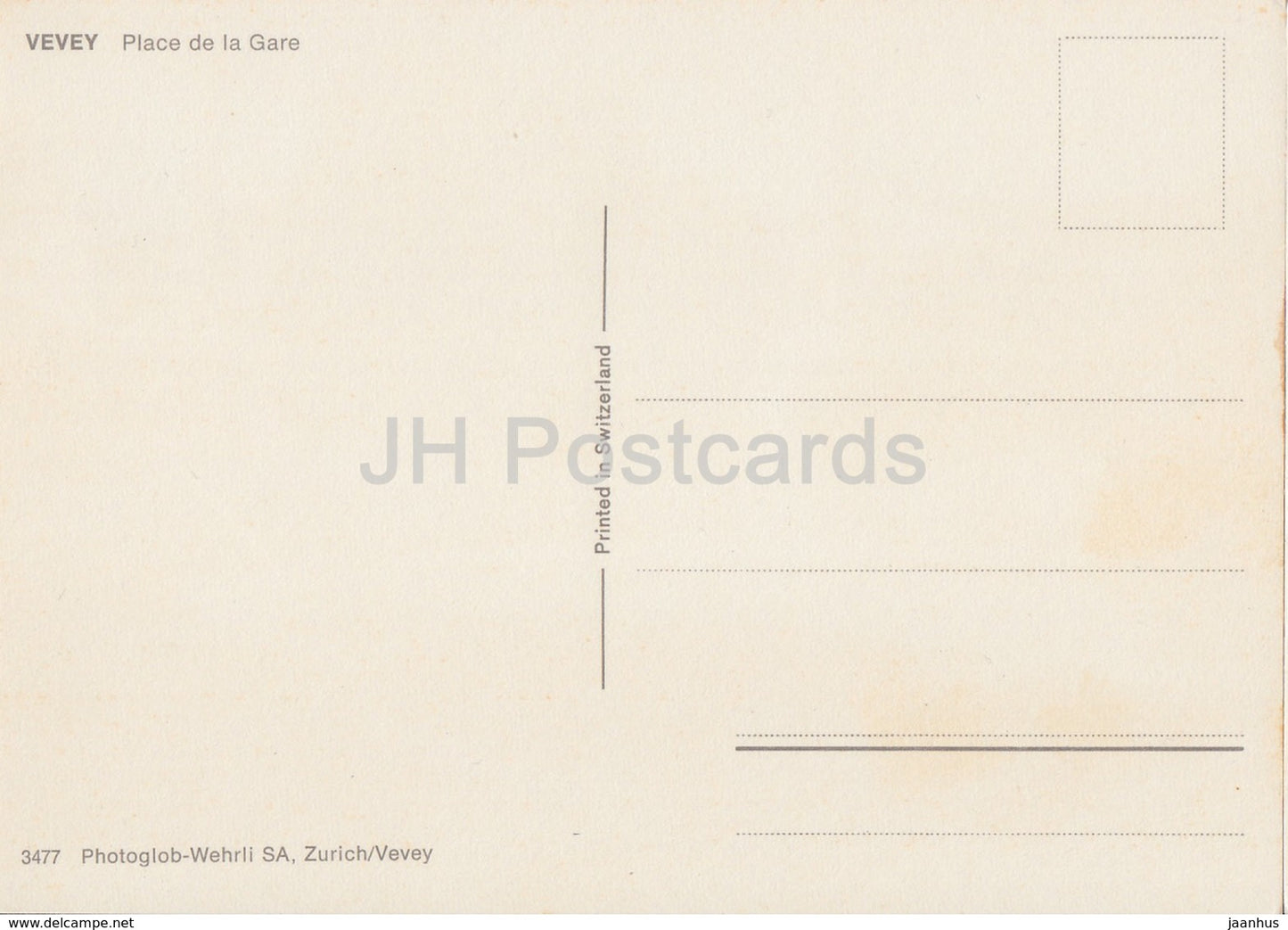 Vevey - Place de la Gare - Station Square - cars Volkswagen - 3477 - Switzerland - unused