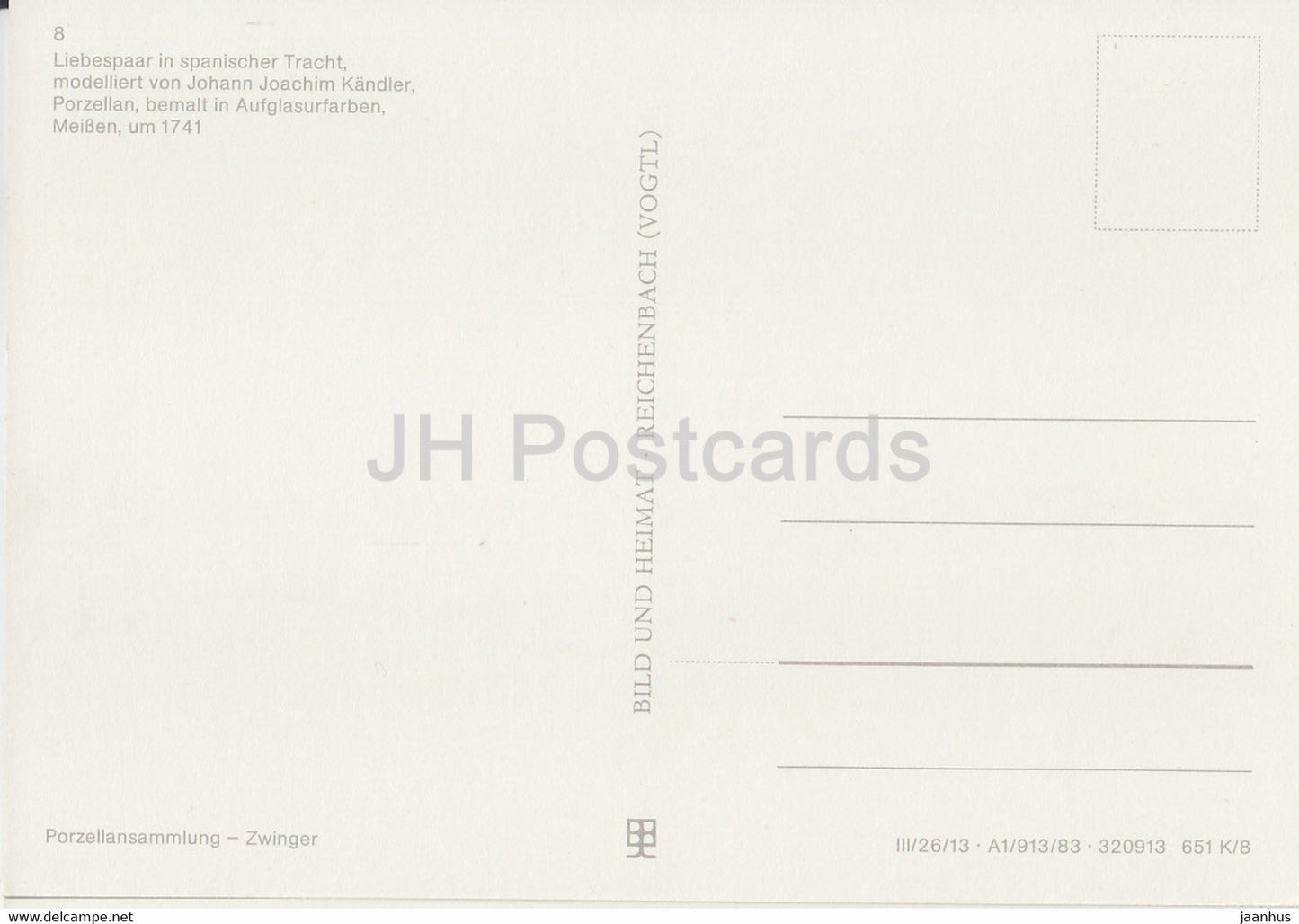 Liebespaar in Spanischer Tracht - porcelain - Porzelansammlung - Zwinger - DDR Germany - unused