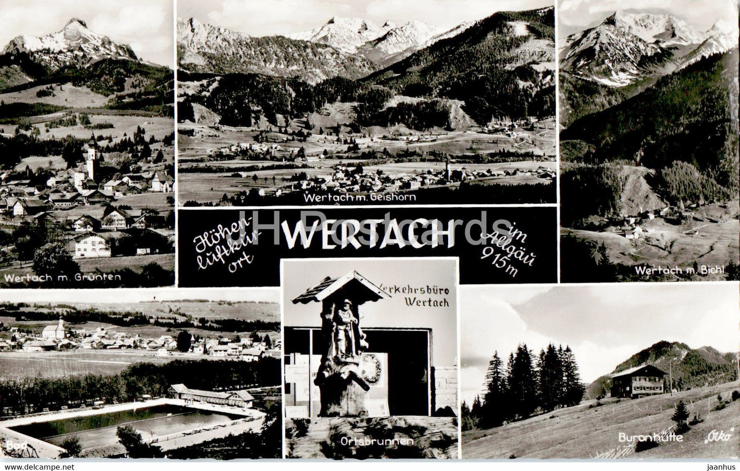 Hohenluftkurort Wertach im Allgau 915 m - Wertach - Ortsbrunnen - 1960 - Germany - used - JH Postcards