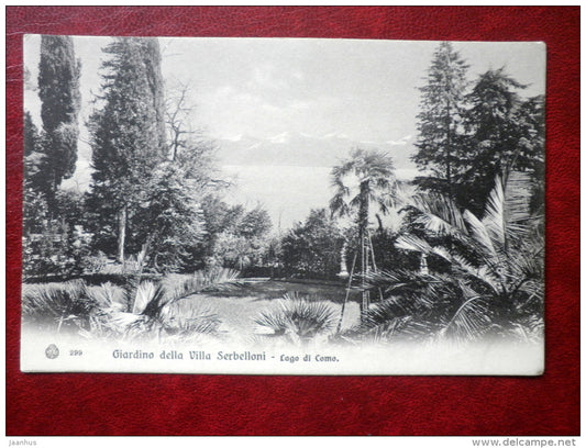 Giardino della Villa Serbelloni - Lago di Como - Bellagio - 299 - lake - palm trees - old postcard - Italy - unused - JH Postcards
