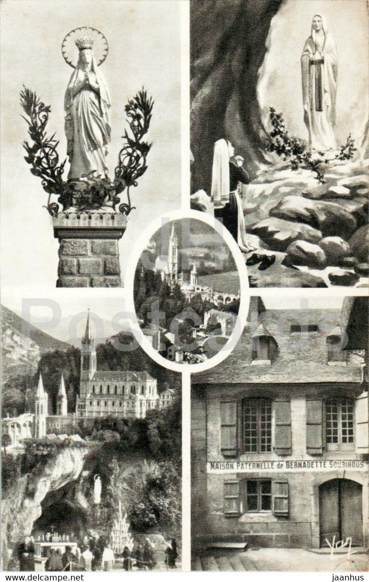 Lourdes - Souvenir des Lourdes - Memento of Lourdes - 79 - old postcard - France - unused - JH Postcards
