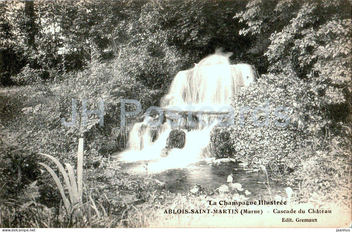 Ablois Saint Martin - Cascade du Chateau - old postcard - 1915 - France - used - JH Postcards