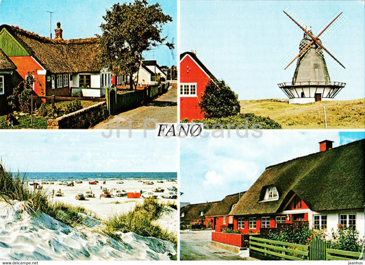 Fano - multiview - windmills - town views - beach - 1995 - Denmark - used - JH Postcards