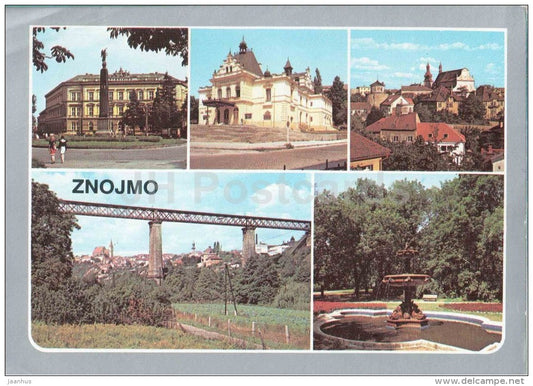Znojmo - town views - architecture - Czechoslovakia - Czech - used - JH Postcards