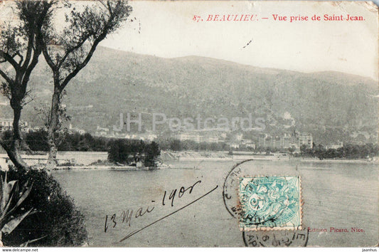 Beaulieu - Vue prise de Saint Jean - 87 - old postcard - 1906 - France - used - JH Postcards