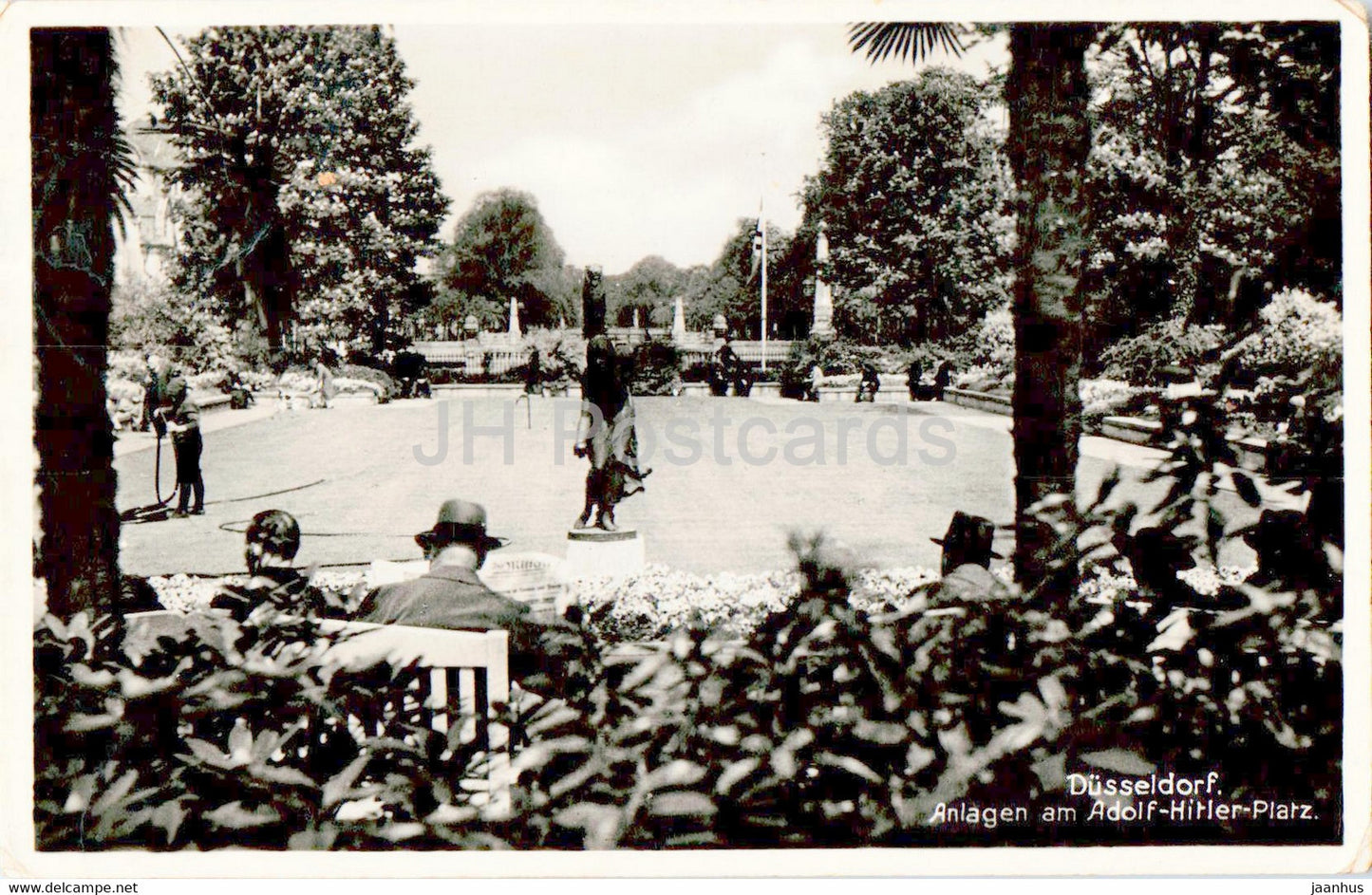 Dusseldorf - Anlagen am Adolf Hitler Platz - old postcard - Germany - used - JH Postcards