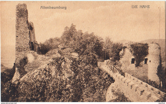 Altenbaumburg - Die Nahe - ruines - old postcard - 1918 - Germany - unused - JH Postcards