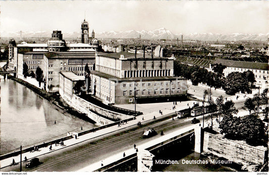 Munchen - Deutsches Museum - tram - old postcard - Germany - unused - JH Postcards