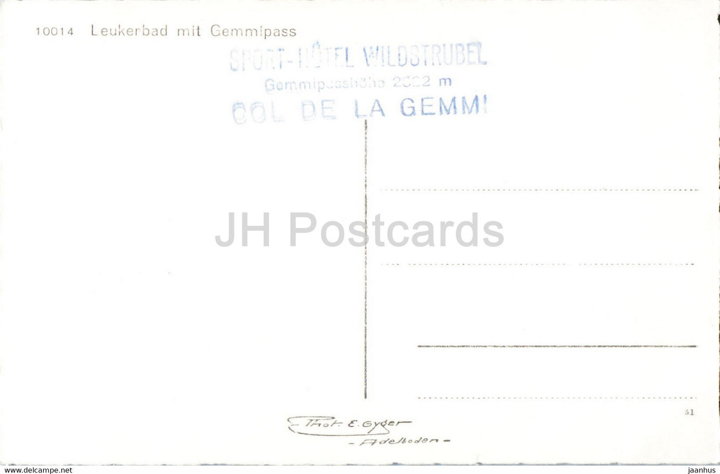 Leukerbad mit Gemmipass - 10014 - alte Postkarte - Schweiz - unbenutzt
