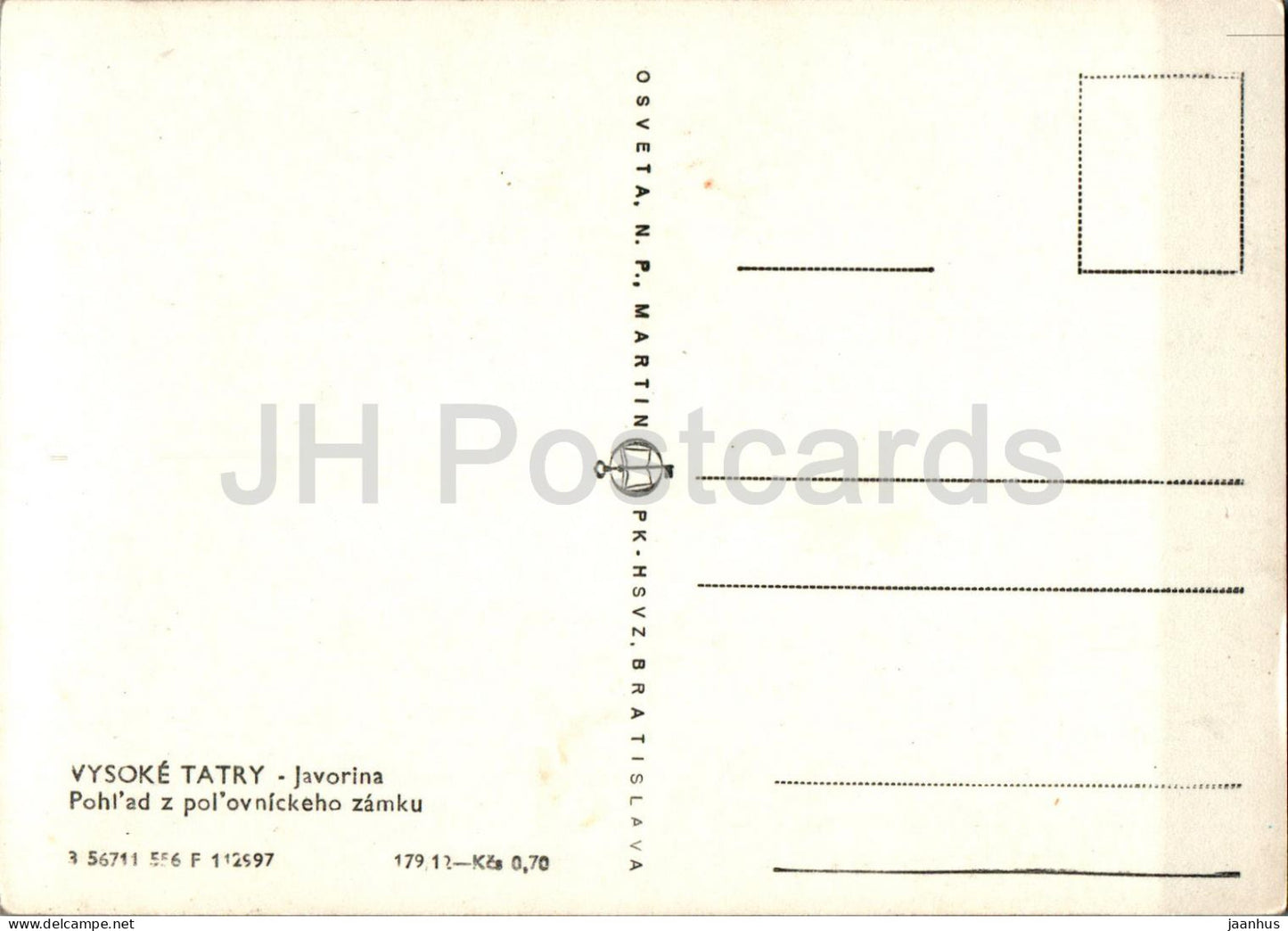 Vysoke Tatry - Javorina - Pohlad z polovnickeho zamku - View from Polovnice castle - Slovakia - Czechoslovakia - unused
