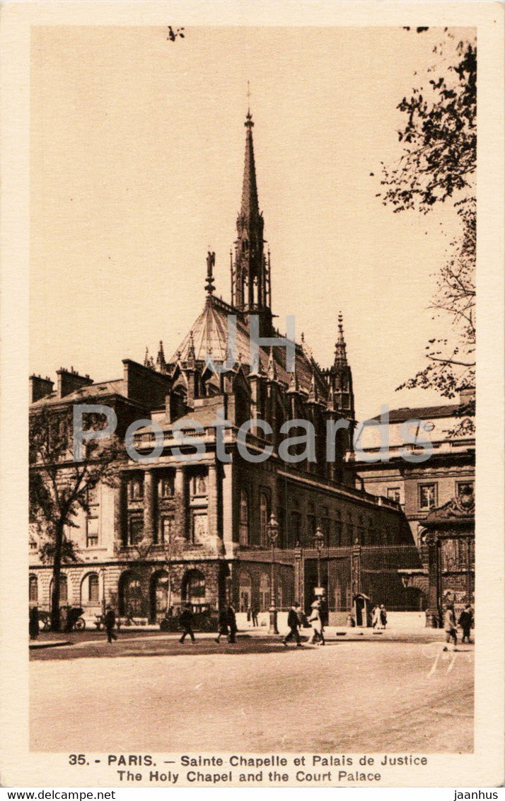 Paris - Sainte Chapelle et Palais de Justice - 35 - old postcard - France - unused - JH Postcards