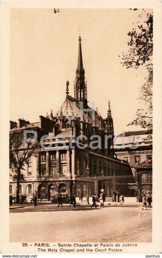 Paris - Sainte Chapelle et Palais de Justice - 35 - old postcard - France - unused - JH Postcards