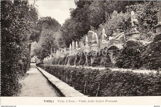 Tivoli - Villa d'Este - Viale delle Cento Fontane - 209 - old postcard - Italy - unused - JH Postcards