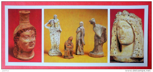Curly Vase from Panticapaeum . Terracota statues - Ancient cities of Crimea - 1984 - Ukraine USSR - unused - JH Postcards