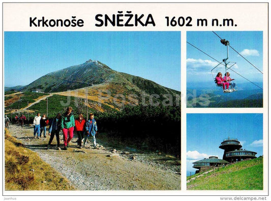 Krkonose National Park - Snezka mountain , 1602 m - Czech - used 1995 - JH Postcards